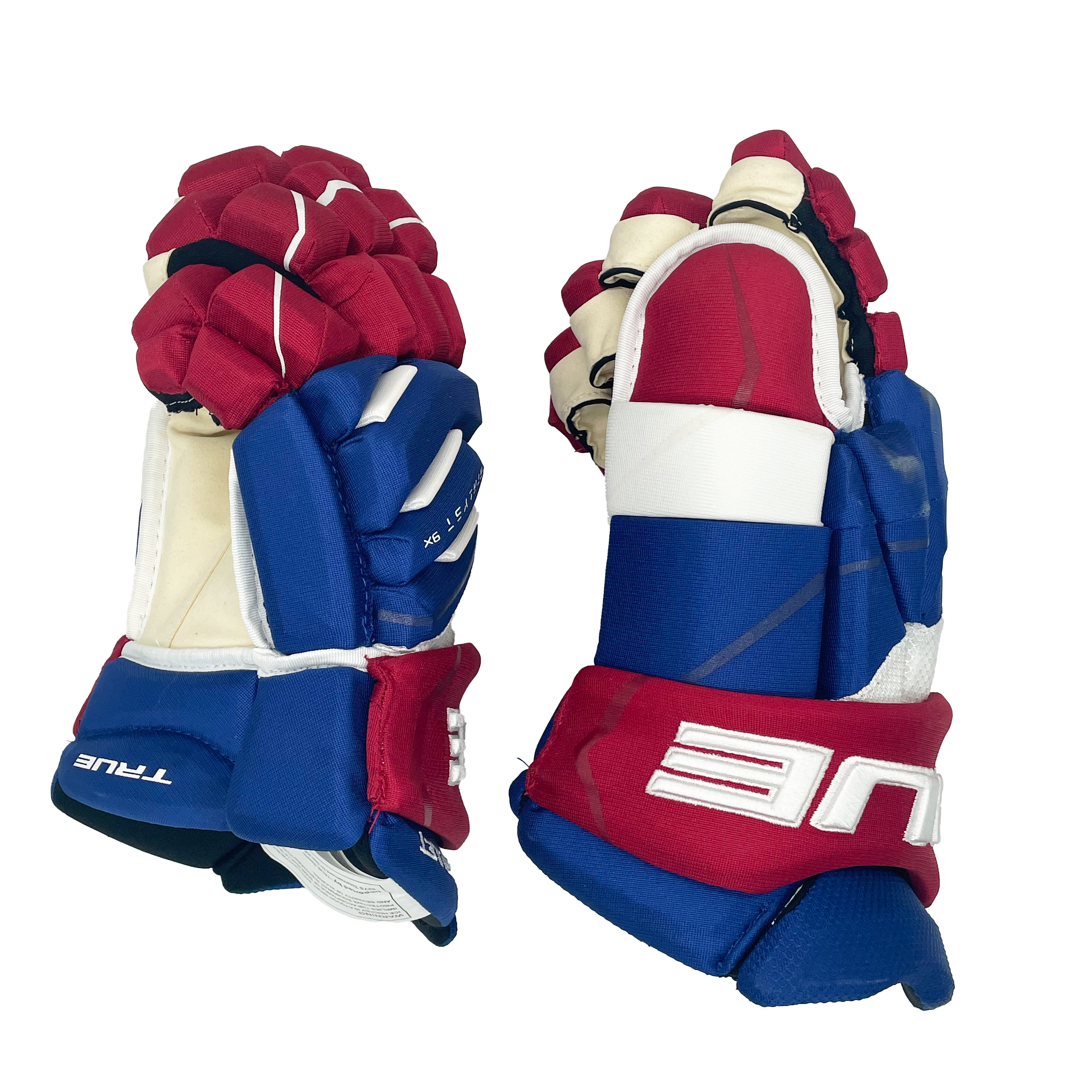 True Catalyst 9X - Gant NHL Pro Stock - Xavier Ouellet (Bleu/Rouge/Blanc)